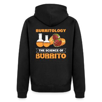 Burritology The Science Of Burrito Burritos Taco - Unisex Premium Organic Zip Hoodie - black - Back - Nico (187cm)