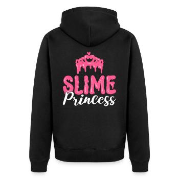 Schleim-Prinzessin - Unisex Premium Bio Zip Hoodie - Schwarz - Hinten - Nico (187cm)