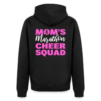 Mom's Marathon Cheer Squad Marathon Finisher - Unisex Premium Bio Zip Hoodie - Schwarz - Hinten - Nico (187cm)