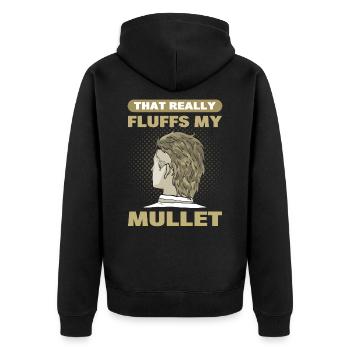 That Really Fluffs My Mullet - Unisex Premium Organic Zip Hoodie - black - Back - Nico (187cm)