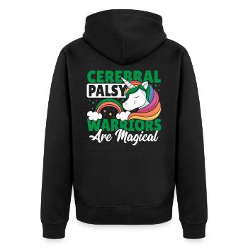 Cerebral Palsy Warriors Are Magical Cerebral - Unisex Premium Organic Zip Hoodie - black - Back - Nico (187cm)