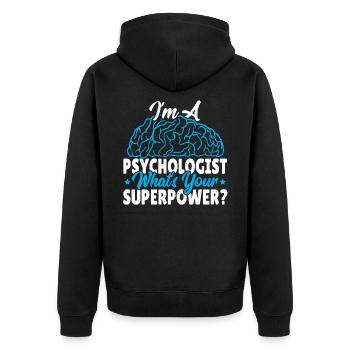 Je suis psychologue Quel est votre superpouvoir? - Veste à capuche bio Premium Unisexe - noir - Dos - Nico (187cm)
