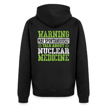 L’avertissement peut spontanément parler de médecine nucléaire - Veste à capuche bio Premium Unisexe - noir - Dos - Nico (187cm)