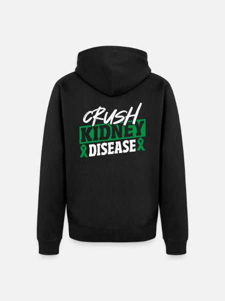 Crush Kidney Disease Green Ribbon - Unisex Premium Organic Zip Hoodie - black
