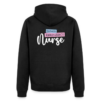 Badass Infirmière d’urgence Trauma Queen ER Emergency - Veste à capuche bio Premium Unisexe - noir - Dos - Nico (187cm)