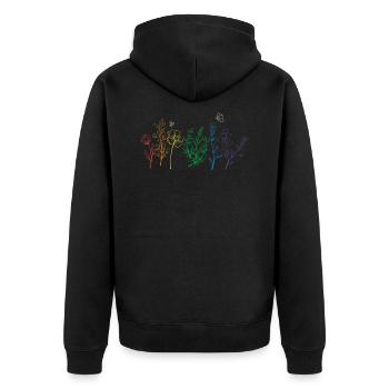 Pride Wildflowers Chemise Botanical Rainbow LGBT - Veste à capuche bio Premium Unisexe - noir - Dos - Nico (187cm)