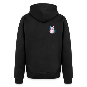 Subtiler Transgender-Pride-Monat LGBT-Kawaii-Katze - Unisex Premium Bio Zip Hoodie - Schwarz - Hinten - Nico (187cm)