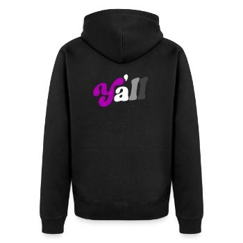 Asexueller Pride-Monat Südtexas Asexualität - Unisex Premium Bio Zip Hoodie - Schwarz - Hinten - Nico (187cm)