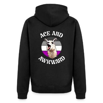 Ass und unbeholfen lustig asexuell Pride Month Niedlich - Unisex Premium Bio Zip Hoodie - Schwarz - Hinten - Nico (187cm)