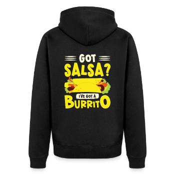 Burrito Mexican Food Lover - Unisex Premium Organic Zip Hoodie - black - Back - Nico (187cm)