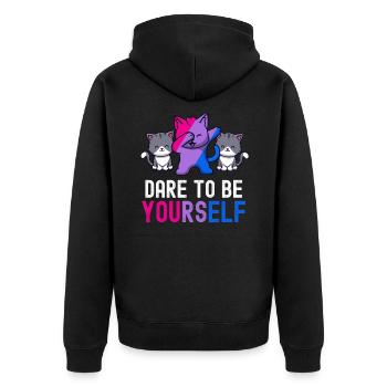 Osez être vous-même Mignon Bisexuel Bi Pride Mois - Veste à capuche bio Premium Unisexe - noir - Dos - Nico (187cm)
