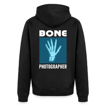 Bone Photographer Rad Tech X-Ray Technologist - Unisex Premium Organic Zip Hoodie - black - Back - Nico (187cm)