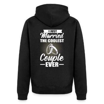 I Just Married The Coolest Couple Ever Wedding - Unisex Premium Organic Zip Hoodie - black - Back - Nico (187cm)