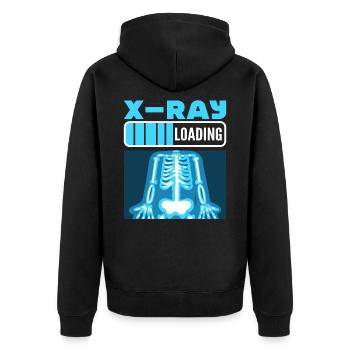 X-Ray Loading Rad Tech X-Ray Technologist - Unisex Premium Organic Zip Hoodie - black - Back - Nico (187cm)