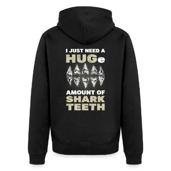 Ich brauche einfach eine riesige Menge an - Unisex Premium Bio Zip Hoodie - Schwarz - Hinten - Nico (187cm)