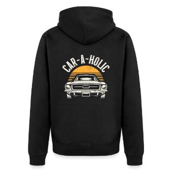 Muscle Car Enthusiast Car Guy Classic Cars Lover - Unisex Premium Organic Zip Hoodie - black - Back - Nico (187cm)