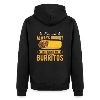 Burrito Mexican Food Lover - Unisex Premium Organic Zip Hoodie - black - Back - Nico (187cm)