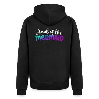 Tante Der Meerjungfrau Mädchen Familie Passende Meerjungfrau - Unisex Premium Bio Zip Hoodie - Schwarz - Hinten - Nico (187cm)