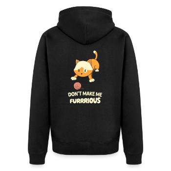 Süßes Kätzchen Spielt Garn Rolle Katzenliebhaber - Unisex Premium Bio Zip Hoodie - Schwarz - Hinten - Nico (187cm)