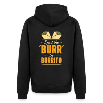 Burrito Mexican Food Lover - Unisex Premium Organic Zip Hoodie - black - Back - Nico (187cm)