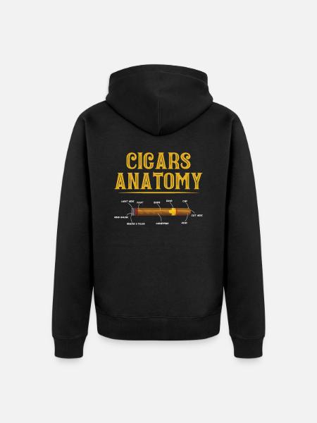 Cigar Smoking Cigars Smoker - Unisex Premium Organic Zip Hoodie - black