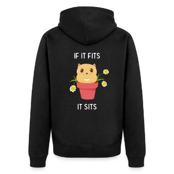 Lustige Katze Im Blumentopf Katzenliebhaber Humor - Unisex Premium Bio Zip Hoodie - Schwarz - Hinten - Nico (187cm)