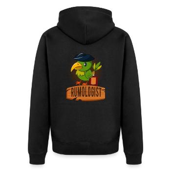 Rumologist Lustiges Piraten Papagei Rum Trinker - Unisex Premium Bio Zip Hoodie - Schwarz - Hinten - Nico (187cm)