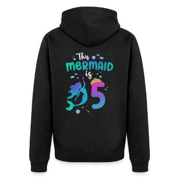 Cette sirène est 5 ans Mermaid Girl 5ème - Veste à capuche bio Premium Unisexe - noir - Dos - Nico (187cm)