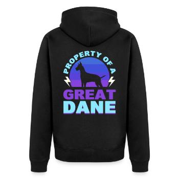 Property Of A Great Dane Dog Lover - Unisex Premium Organic Zip Hoodie - black - Back - Nico (187cm)
