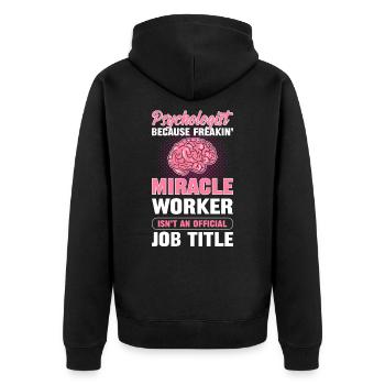Titre officiel du poste de psychologue - Veste à capuche bio Premium Unisexe - noir - Dos - Nico (187cm)