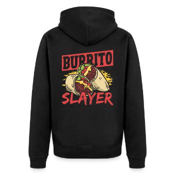 Burrito Slayer Burritos Taco Family - Unisex Premium Organic Zip Hoodie - black - Back - Nico (187cm)