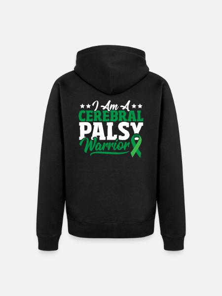 Ich bin ein Zerebralparese-Krieger - Unisex Premium Bio Zip Hoodie - Schwarz