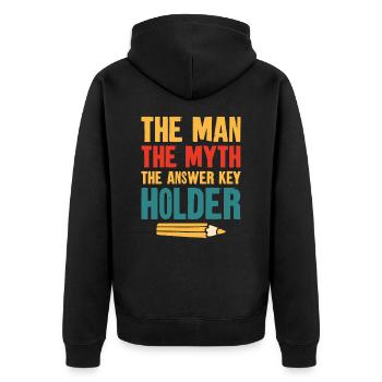Test Day Teacher Testing Day School Staar Test - Unisex Premium Organic Zip Hoodie - black - Back - Nico (187cm)
