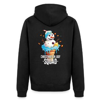 Weihnachten im Juli Schneemann-Eiscreme - Unisex Premium Bio Zip Hoodie - Schwarz - Hinten - Nico (187cm)