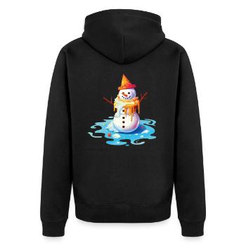 Weihnachten im Juli Schneemann Eiscreme Eis - Unisex Premium Bio Zip Hoodie - Schwarz - Hinten - Nico (187cm)