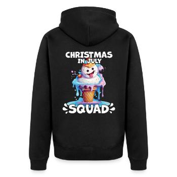 Weihnachten im Juli Schneemann-Eiscreme - Unisex Premium Bio Zip Hoodie - Schwarz - Hinten - Nico (187cm)