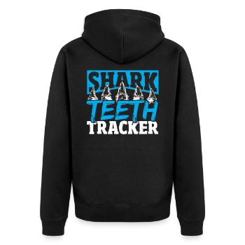 Shark Teeth Tracker Shark Teeth Collector Fossil - Unisex Premium Organic Zip Hoodie - black - Back - Nico (187cm)