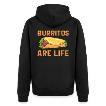 Burritos Are Life Burrito Taco - Unisex Premium Organic Zip Hoodie - black - Back - Nico (187cm)