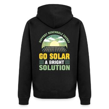 Soutenez l’énergie renouvelable Go Solar - Veste à capuche bio Premium Unisexe - noir - Dos - Nico (187cm)