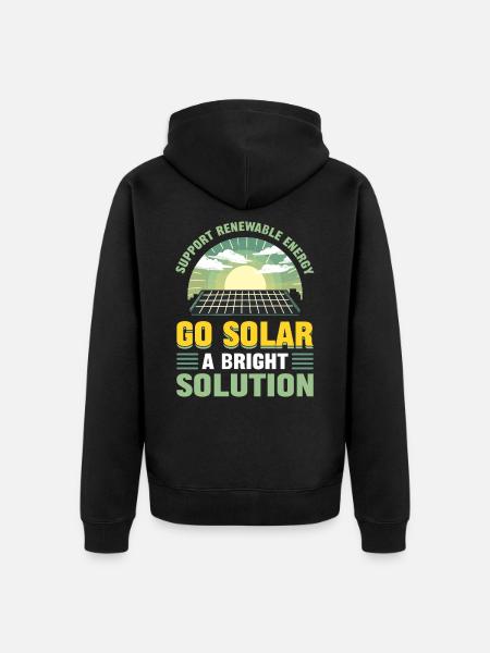 Soutenez l’énergie renouvelable Go Solar - Veste à capuche bio Premium Unisexe - noir