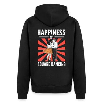 Happiness Is Square Dancing Square Dance Square - Unisex Premium Organic Zip Hoodie - black - Back - Nico (187cm)