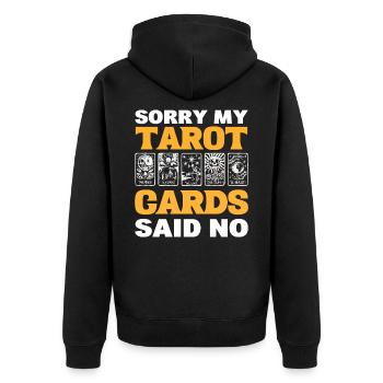 Désolé mes cartes de Tarot ont dit non - Veste à capuche bio Premium Unisexe - noir - Dos - Nico (187cm)