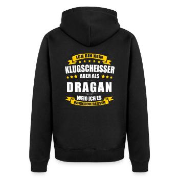 Name Dragan Vorname Klugscheisser Namenstag - Unisex Premium Bio Zip Hoodie - Schwarz - Hinten - Nico (187cm)