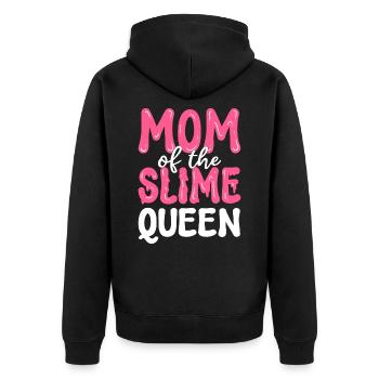 Mutter der Schleimkönigin Schleim Diy - Unisex Premium Bio Zip Hoodie - Schwarz - Hinten - Nico (187cm)
