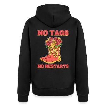 No Tags No Restarts Line Dance Line Dancing - Unisex Premium Organic Zip Hoodie - black - Back - Nico (187cm)