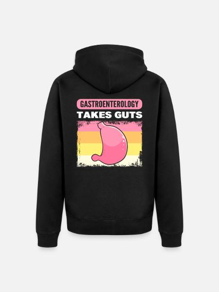 Gastroenterology Takes Guts Gastroenterologist - Unisex Premium Organic Zip Hoodie - black