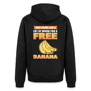 Das scheint eine Menge Arbeit für einen - Unisex Premium Bio Zip Hoodie - Schwarz - Hinten - Nico (187cm)