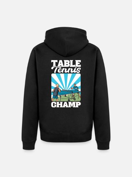 Table Tennis Champ Ping Pong - Unisex Premium Organic Zip Hoodie - black