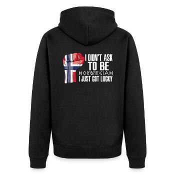 Fierté norvégienne Drapeau norvégien cultivé - Veste à capuche bio Premium Unisexe - noir - Dos - Nico (187cm)