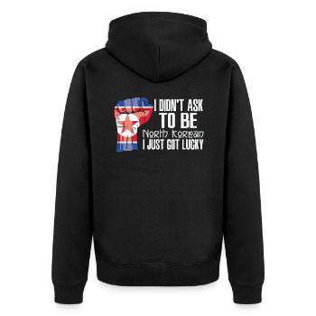 North Korean Pride North Korea Flag Grown North - Unisex Premium Organic Zip Hoodie - black - Back - Nico (187cm)